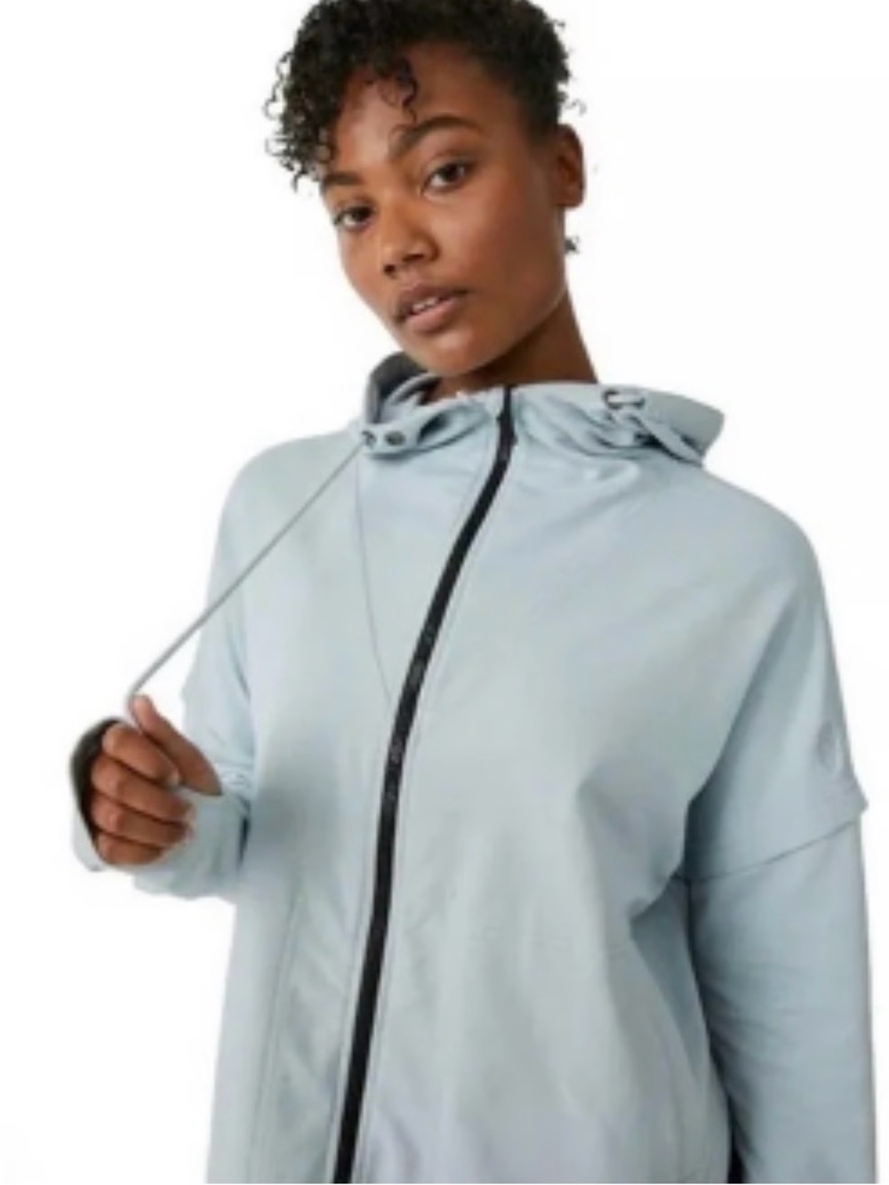 FP Movement by Free People Nothing But Sweats Light Blue Zip Hoodie - Picture 2 of 13